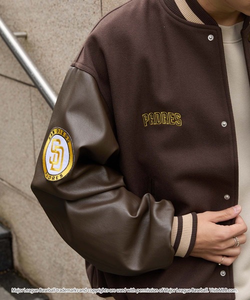 MLB スタジャン MLB/メジャーリーグベースボール 別注 ワッペン刺繍