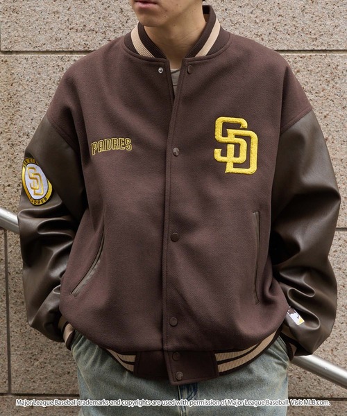 MLB スタジャン MLB/メジャーリーグベースボール 別注 ワッペン刺繍