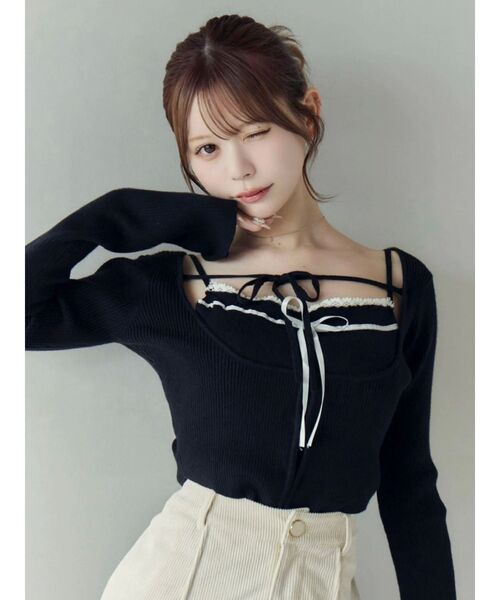 EATME（イートミー） ニット セーター バイカラーキャミニット