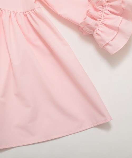 Fit more（フィットモア） ブラウス シャツ 袖フリルサイドギャザー