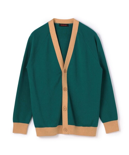 CABaN（キャバン） カーディガン コットンカシミヤ バイカラーVネック
