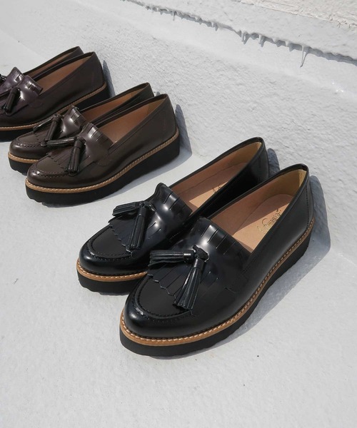 BONTRE（ボントレ） ローファー 厚底キルトタッセルローファー