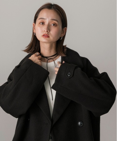 ad thie（アドティエ） ピーコート pコート シャギーコクーンミドル