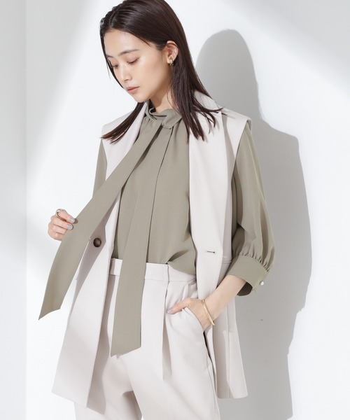 Theory Luxe ボウタイ取り外し可能ブラウス 2way アイボリー Theory