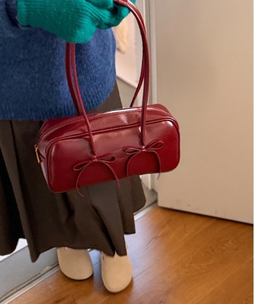 FREE STYLISTS ボストンバッグ Y2K リボン 横長バッグ レディース