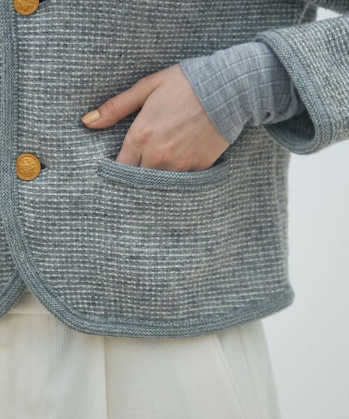 MACPHEE（マカフィー） カーディガン ウールツイーディー クルーネック