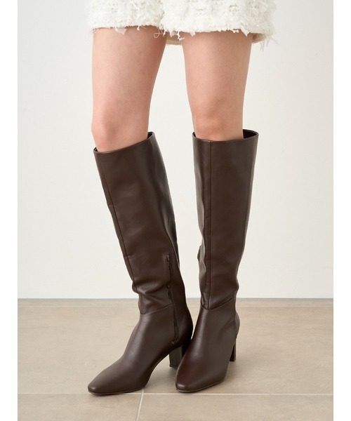 SNIDEL（スナイデル） ブーツ スクエアロングブーツ レディース