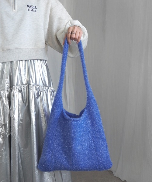 minia（ミニア） トートバッグ ラメシャギーニットトートバッグ