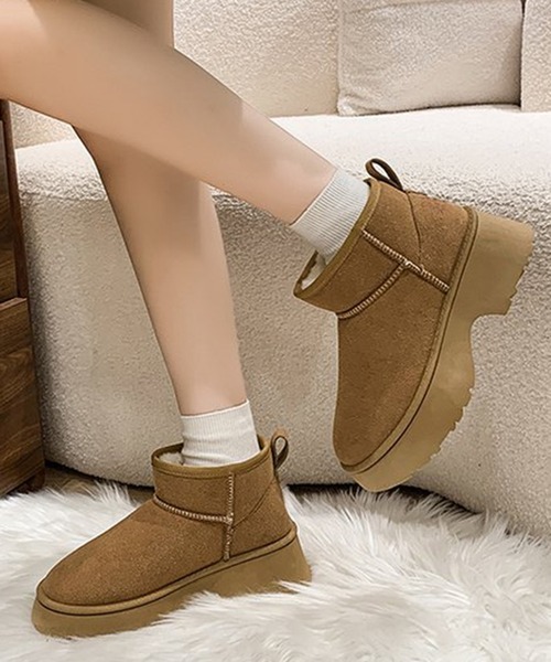 Lace Ladies（レースレディース） ブーツ スエード調 ムートン 厚底