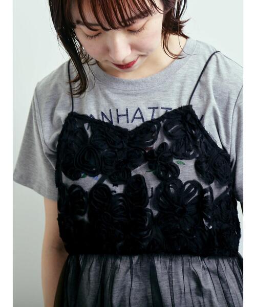 Samansa Mos2（サマンサモスモス） チュニック フラワーシフォンテープ