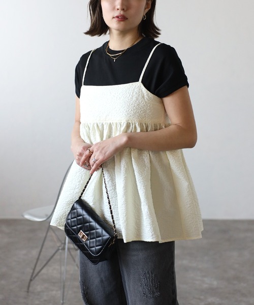 Bonjour Sagan（ボンジュールサガン） キャミソール ジャガードキャミ