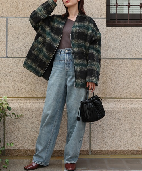 sakishimatokyo ノーカラーコート コート 「選べる柄」ノーカラー