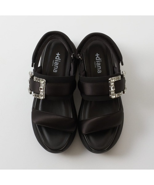 diana（プラスダイアナ） サンダル 「軽量」ビジューバックル付き