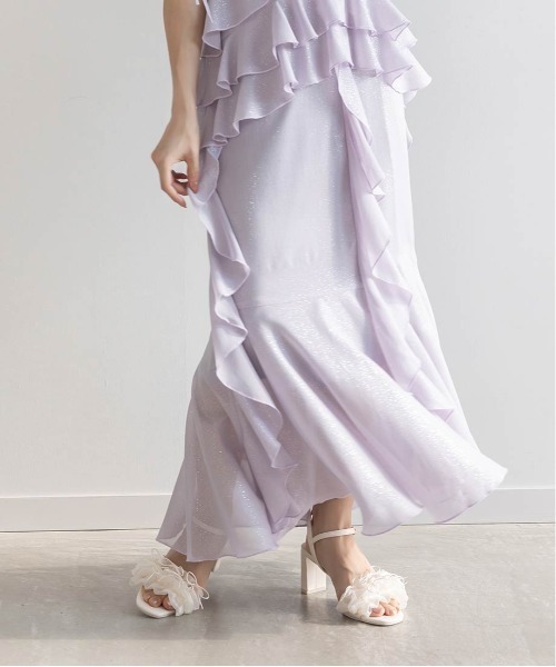 RANDA（ランダ） サンダル ミニリボンフリルヒールサンダル レディース