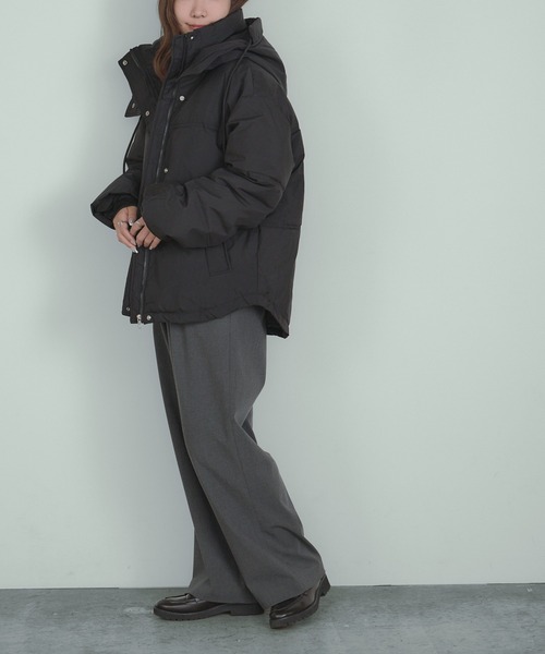 H.TOKYO ダウンコート ダウンジャケット ボリュームネック フーディ