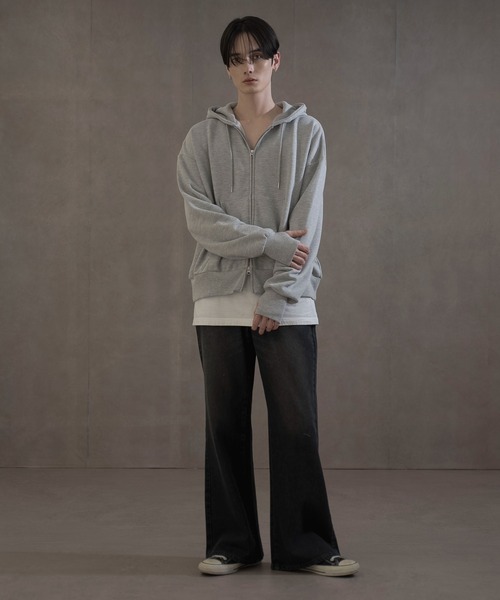 LUCY（ルーシー） パーカー LUCY/ショートダブルZIPパーカー メンズ