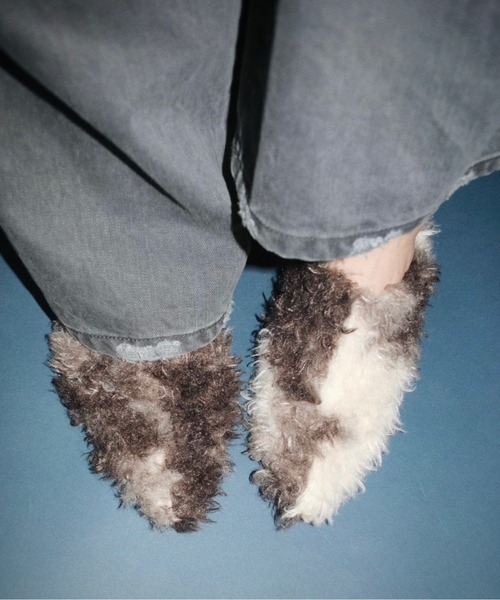 musubore（ムスボレ） パンプス pointed toe fur mule / ポインテッド