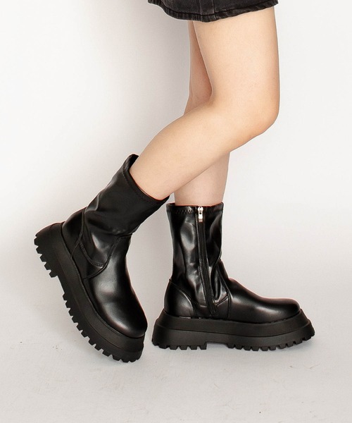 SVEC（シュベック） ブーツ ストレッチ インサイドジップブーツ