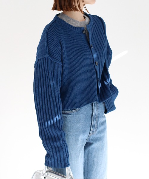 cepo（セポ） カーディガン インディゴニットカーディガン レディース