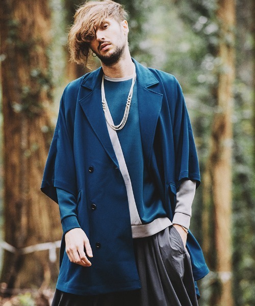 NO ID.（ノーアイディー） ポンチョ メンズ mcg3174-ドルマンハーフ