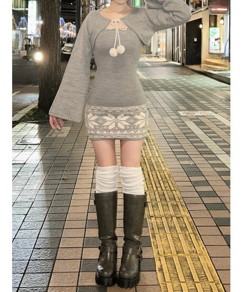 Darich（ダーリッチ） ワンピース ノルディックパネルニットミニ