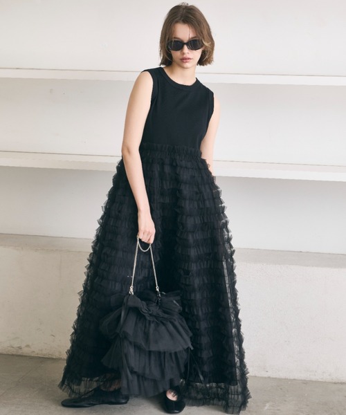 PERNA（ペルナ） ワンピース ノースリーブドッキングチュール