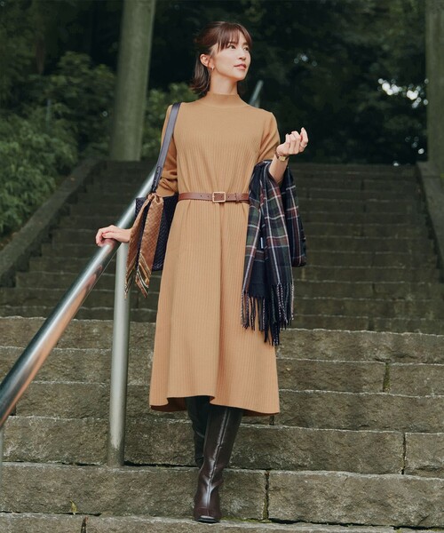 Tiaclasse ワンピース 「安田美沙子さん着用」リブ切替ニット