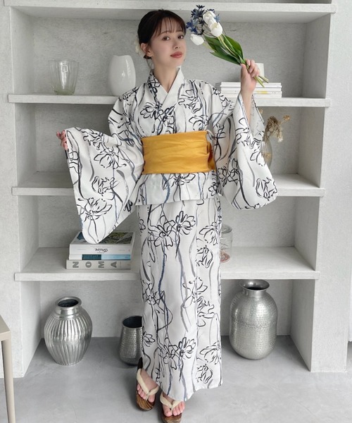 TREOVER 浴衣 「2WAY 浴衣 3点セット」一人でも楽々着れる♪ 大人