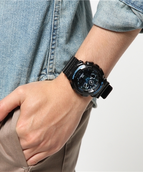 G-SHOCK 腕時計 ブルーカモフラージュ / GA-100CB-1AJF メンズ