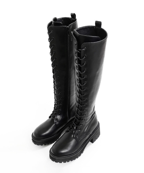 minsobi（ミンソビ） ブーツ レースアップニーハイブーツ レディース