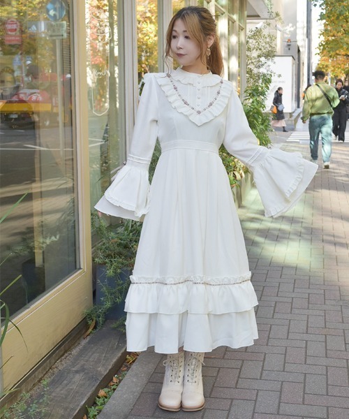 axes femme（アクシーズ ファム） ワンピース ローズ×リボン姫袖