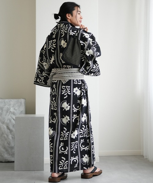 utatane 浴衣 手染め注染メンズ浴衣3点セット utatane×注染工房 斧琴菊