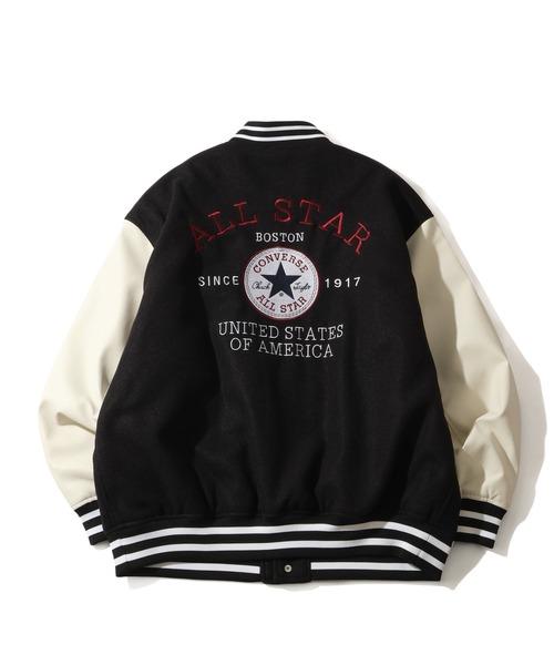 CONVERSE（コンバース） スタジャン デニム＆フェイクメルトン 袖