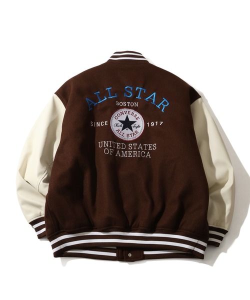 CONVERSE（コンバース） スタジャン デニム＆フェイクメルトン 袖