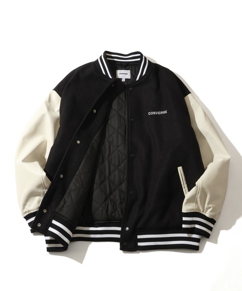 CONVERSE（コンバース） スタジャン デニム＆フェイクメルトン 袖