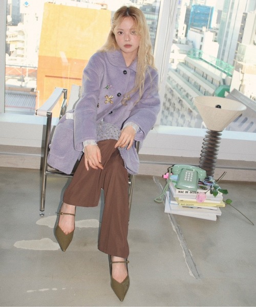 musubore（ムスボレ） コート アウター removable-cuffs 2way shaggy