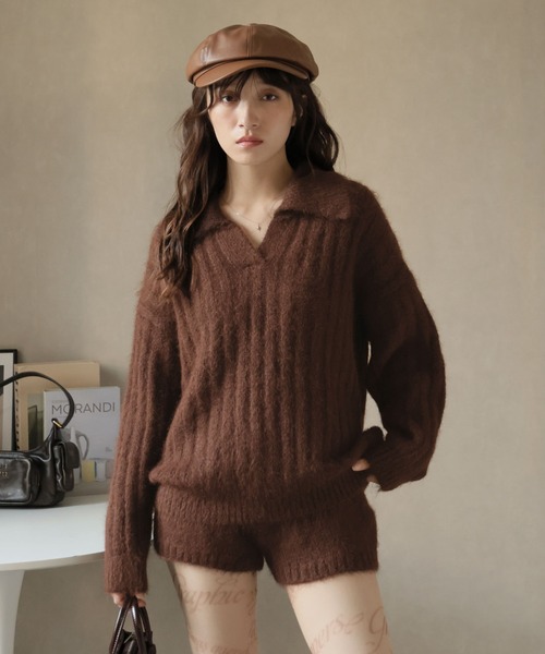 ULYSSES セットアップ 「セットアップ」ポロカラーリブニット＆ニット