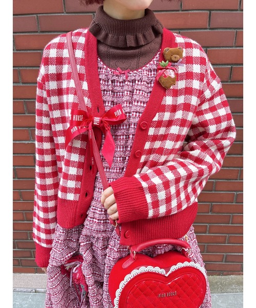 PINK HOUSE（ピンクハウス） カーディガン ギンガムチェックニット