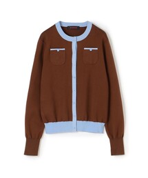 CABaN（キャバン） カーディガン コットンカシミヤ バイカラークルー