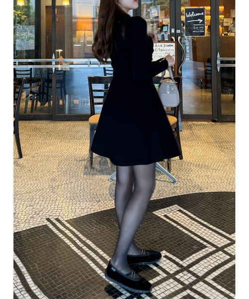 Her lip to ワンピース Paneled Flared Knit Mini Dress : ZOZOTOWN