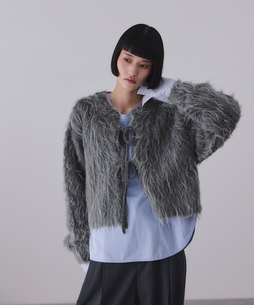 ADAM ET ROPE'（アダムエロペ） カーディガン アルパカフラッフィー