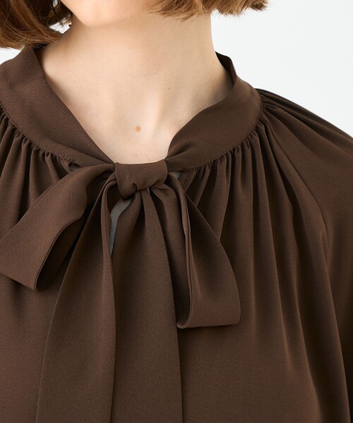 Ballsey（ボールジィ） ブラウス シャツ シアートロピカル ボウタイ