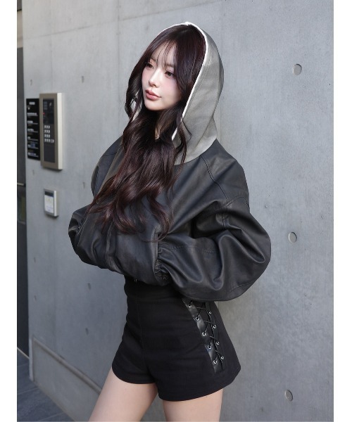 Darich（ダーリッチ） コート アウター スウェットフーディーレザー