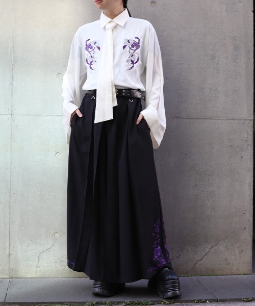 REZEN（リゼン） シャツ 椿×水引刺繍ボウタイ付シャツ メンズ