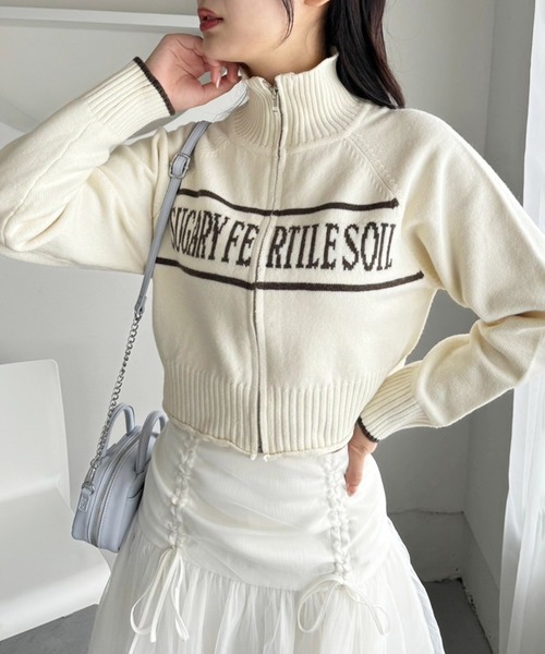 one after another NICE CLAUP ニット セーター ジップアップ