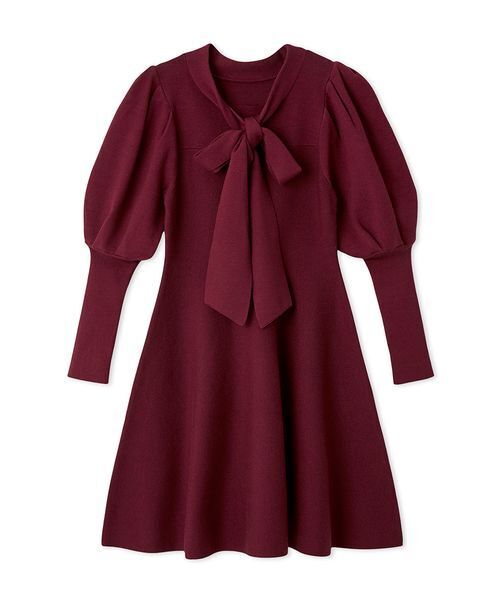 LILY BROWN（リリーブラウン） ワンピース ボウタイリボンニット