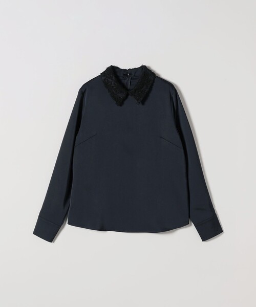 SHIPS any ブラウス シャツ any:「洗濯機可能」サテン レースカラー