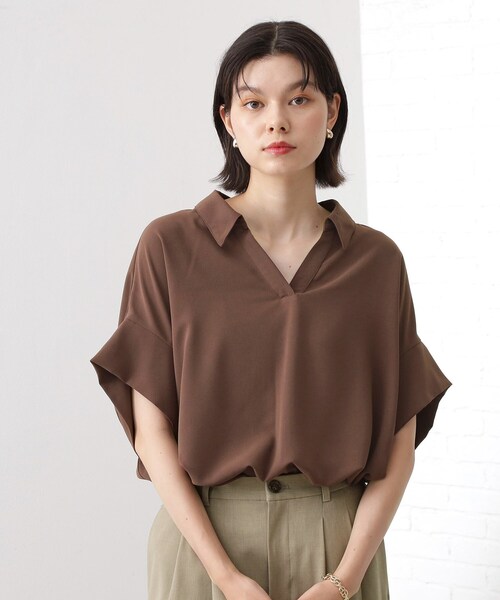 THE SHOP TK ブラウス シャツ 「インしなくても決まる」スキッパー