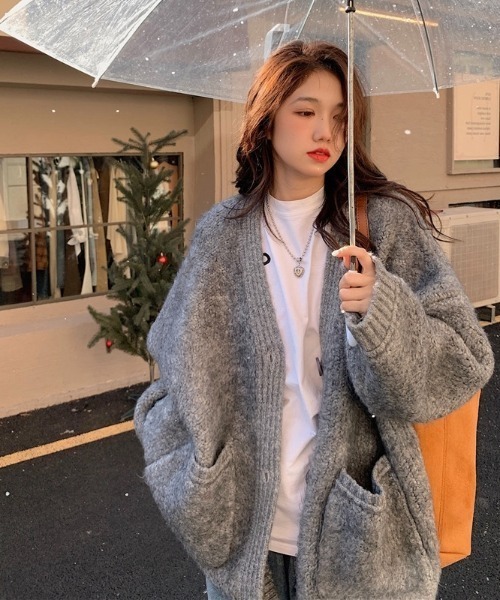 LADY LIKE（レディライク） カーディガン パイル編みゆったり