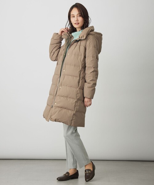 ダウンコート ダウンジャケット 「洗える・2way」タフタダウン ロング